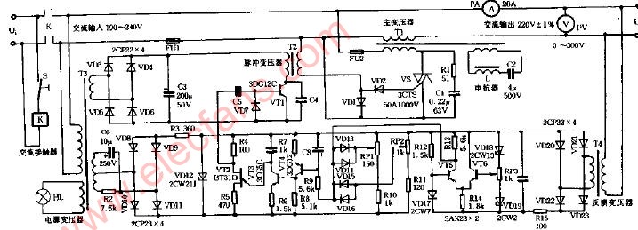 <b class='flag-5'>晶體管</b>、晶閘管交流<b class='flag-5'>穩(wěn)壓器</b><b class='flag-5'>電路</b>圖