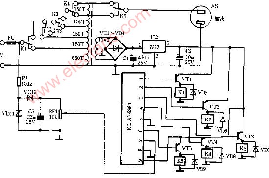 全<b class='flag-5'>自動</b><b class='flag-5'>交流</b><b class='flag-5'>穩(wěn)壓器</b>原理<b class='flag-5'>電路</b>圖