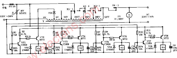 自耦式<b class='flag-5'>全自动</b><b class='flag-5'>稳压器</b><b class='flag-5'>电路</b>图