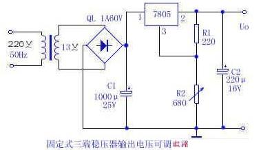 <b class='flag-5'>固定式</b><b class='flag-5'>三</b><b class='flag-5'>端</b><b class='flag-5'>穩(wěn)壓器</b>輸出電壓<b class='flag-5'>可調(diào)</b>電路圖