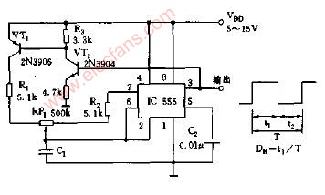 <b class='flag-5'>占空比</b>可调的定<b class='flag-5'>周期</b>脉冲产生器电路图