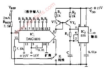 數字控制式<b class='flag-5'>無</b><b class='flag-5'>穩(wěn)態(tài)</b><b class='flag-5'>多諧振蕩器</b><b class='flag-5'>電路</b>圖