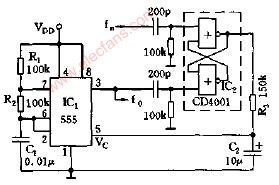 與<b class='flag-5'>時鐘</b><b class='flag-5'>同步</b>的振蕩器<b class='flag-5'>電路</b>圖