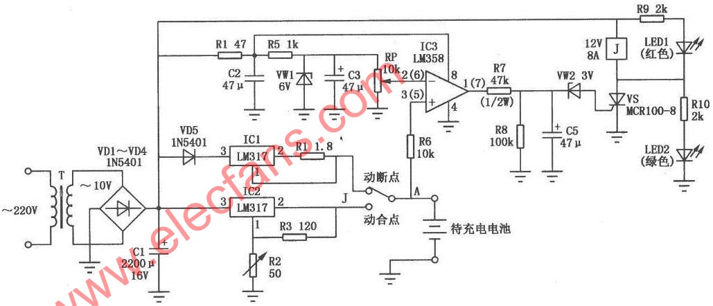 <b class='flag-5'>lm317</b>大功率<b class='flag-5'>充電器</b>電路