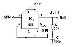 三个元器件组成的方波发生器电路图