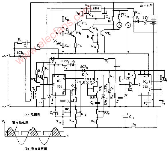 可控硅快速充电机电路图