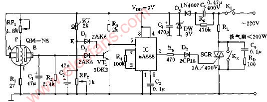 <b class='flag-5'>换气扇</b>的<b class='flag-5'>自动控制电路</b>图