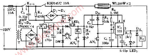 DGK-45L型消毒柜电子控制电路图