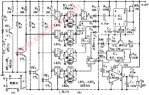 紅外線<b class='flag-5'>聲光報警器</b><b class='flag-5'>電路</b>圖