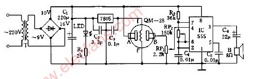 簡(jiǎn)易氣體煙霧報警器電路圖