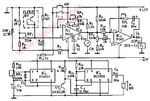 庫房<b class='flag-5'>溫度</b><b class='flag-5'>測量</b>、報(bào)警器<b class='flag-5'>電路圖</b>