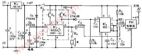 利<b class='flag-5'>用語言</b>存儲芯片的無線報警器電路圖