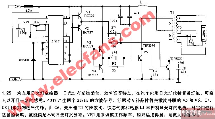 汽車用<b class='flag-5'>日光燈</b>變換器<b class='flag-5'>電路圖</b>