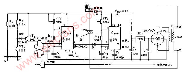 简易人工雨<b class='flag-5'>喷灌</b>自动控制装置<b class='flag-5'>电路图</b>