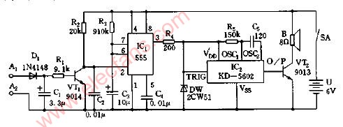 <b class='flag-5'>电子表</b>定时闹响电路图