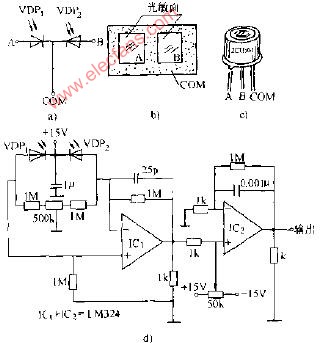 差分式光敏二极管结构及典型应用电路图
