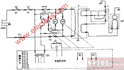 格兰仕WP750B电脑式微波炉电路图