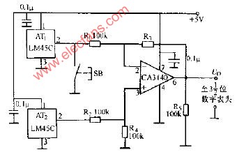 LM45C<b class='flag-5'>温度</b>差<b class='flag-5'>测量</b><b class='flag-5'>电路图</b>