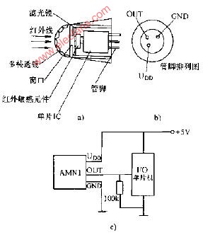 超小型熱釋電即成紅外傳感器及其在單片機上的應用電路圖