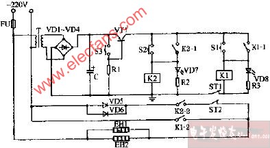 万和XD40-A型电热消毒碗柜电路图