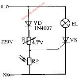<b>光敏电阻</b>器晶闸管<b>光</b>控<b>开关电路图</b>