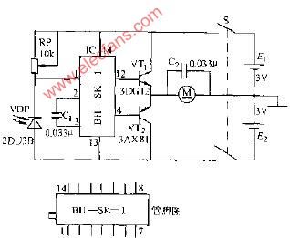 光控玩具汽車向前向后電路圖