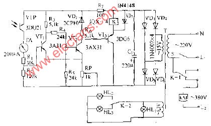 光電喂料自動控制電路圖