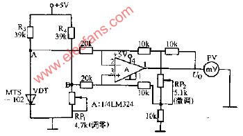 温敏二极管电桥0-<b class='flag-5'>100</b>度<b class='flag-5'>温度计</b><b class='flag-5'>电路图</b>