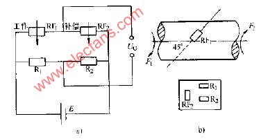單片工作橋式力敏電橋3電路圖