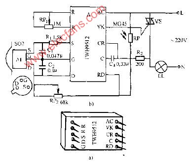 SO2型<b class='flag-5'>熱</b><b class='flag-5'>釋</b><b class='flag-5'>紅外線</b><b class='flag-5'>傳感器</b><b class='flag-5'>自動</b>燈<b class='flag-5'>電路</b>圖