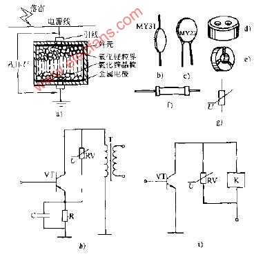 <b class='flag-5'>壓敏電阻</b>器及晶體普壓敏<b class='flag-5'>保護</b><b class='flag-5'>電路</b>圖