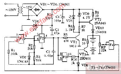 <b class='flag-5'>脈沖</b><b class='flag-5'>式</b>自動<b class='flag-5'>充電器</b>2電路圖