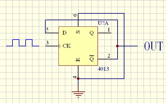 D触发器实现二分频电路(D触发器构成的2分频电路)