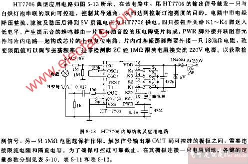 HT7706内部结构及应用电路图