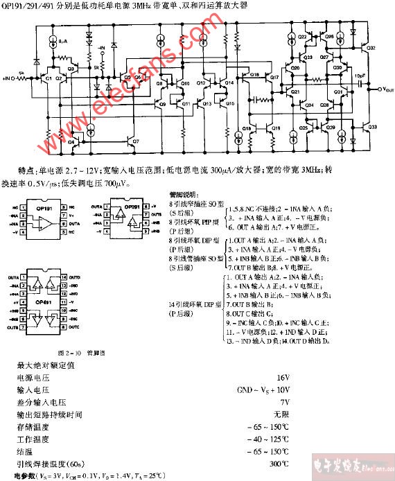 <b class='flag-5'>OP</b>191 <b class='flag-5'>OP</b>291 <b class='flag-5'>OP</b>491电路图