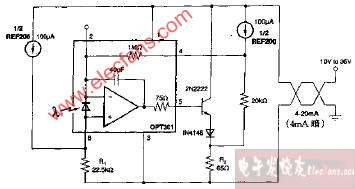 OPT301光检测4-20mA<b class='flag-5'>电流变送器</b><b class='flag-5'>电路图</b>