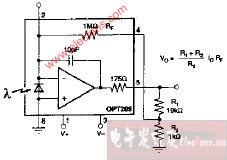 OPT209光检测T形<b class='flag-5'>反馈电路图</b>