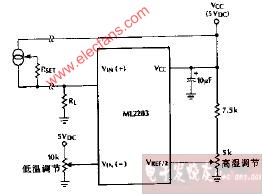 ML2280 ML2283遙控溫度傳感電路圖
