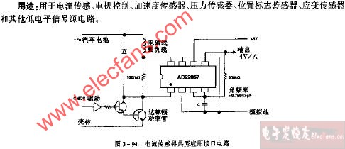 AD22057電流傳感器典型應用接口電路圖