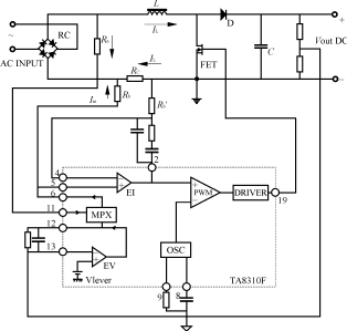 <b class='flag-5'>有源</b><b class='flag-5'>功率因数</b><b class='flag-5'>校正电路</b>原理图