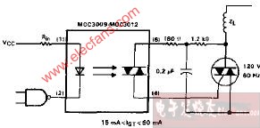 <b class='flag-5'>MOC3009-MOC</b>3012电感负载电路图