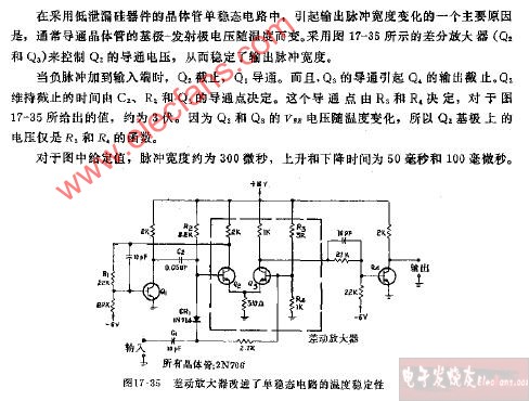 改进了<b class='flag-5'>温度</b><b class='flag-5'>稳定性</b>的单稳态电路图