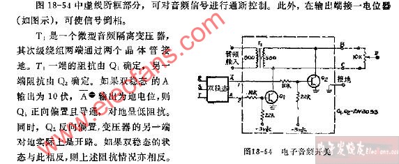 <b class='flag-5'>电子</b>音频<b class='flag-5'>开关电路图</b>