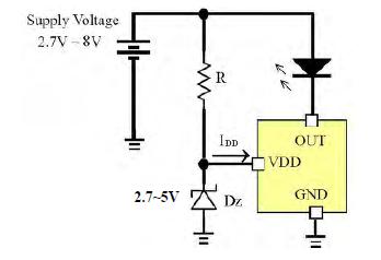 使用6V以上8V以下的较高电压输入时的电路