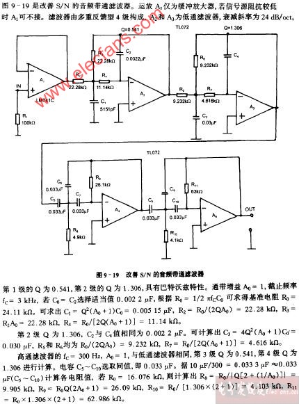 改善SN的音<b class='flag-5'>频带通滤波器</b>电路图