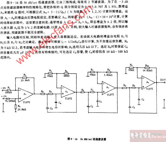 36dBoct低通<b class='flag-5'>濾波器</b><b class='flag-5'>電路圖</b>