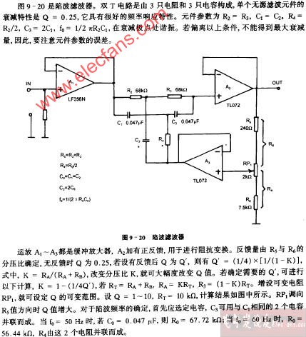 陷波<b class='flag-5'>濾波器</b><b class='flag-5'>電路圖</b>