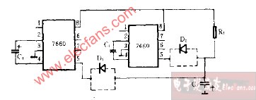 ICL7660片內(nèi)<b class='flag-5'>串聯(lián)</b><b class='flag-5'>穩(wěn)壓器</b><b class='flag-5'>電路圖</b>