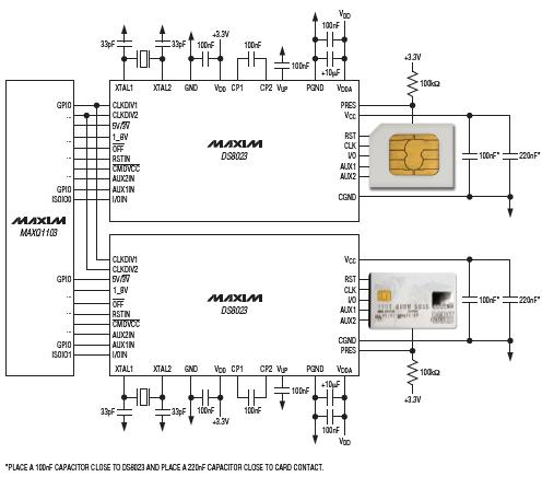 DS8023智能卡接口芯片应用电路