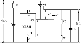 采用晶闸管扩展的正极性稳压器电路图